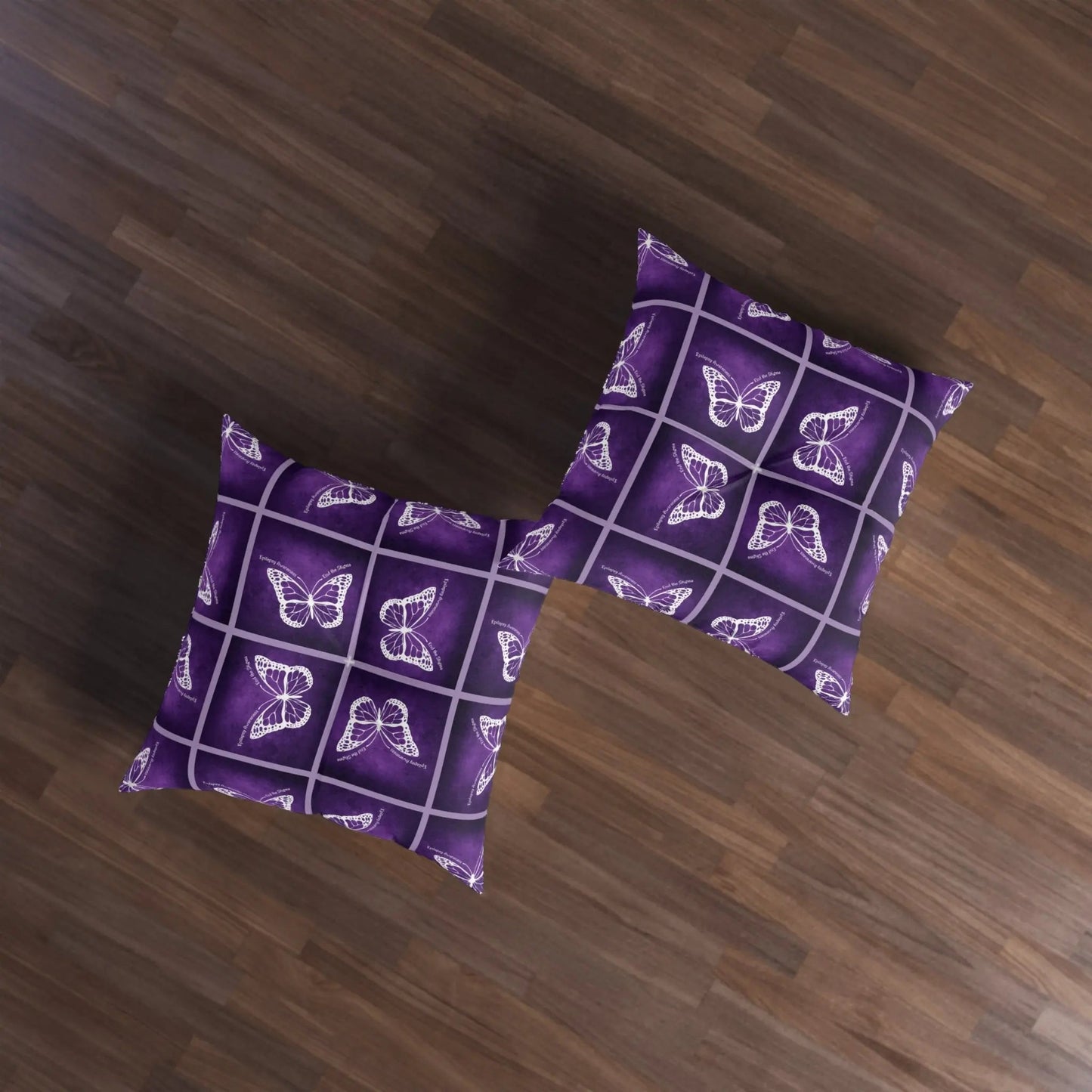 Epilepsy Awareness Butterfly Tufted Floor Pillow