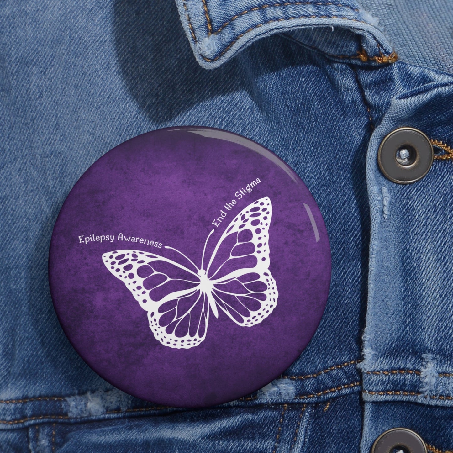 Epilepsy Awareness Butterfly Pinback Button