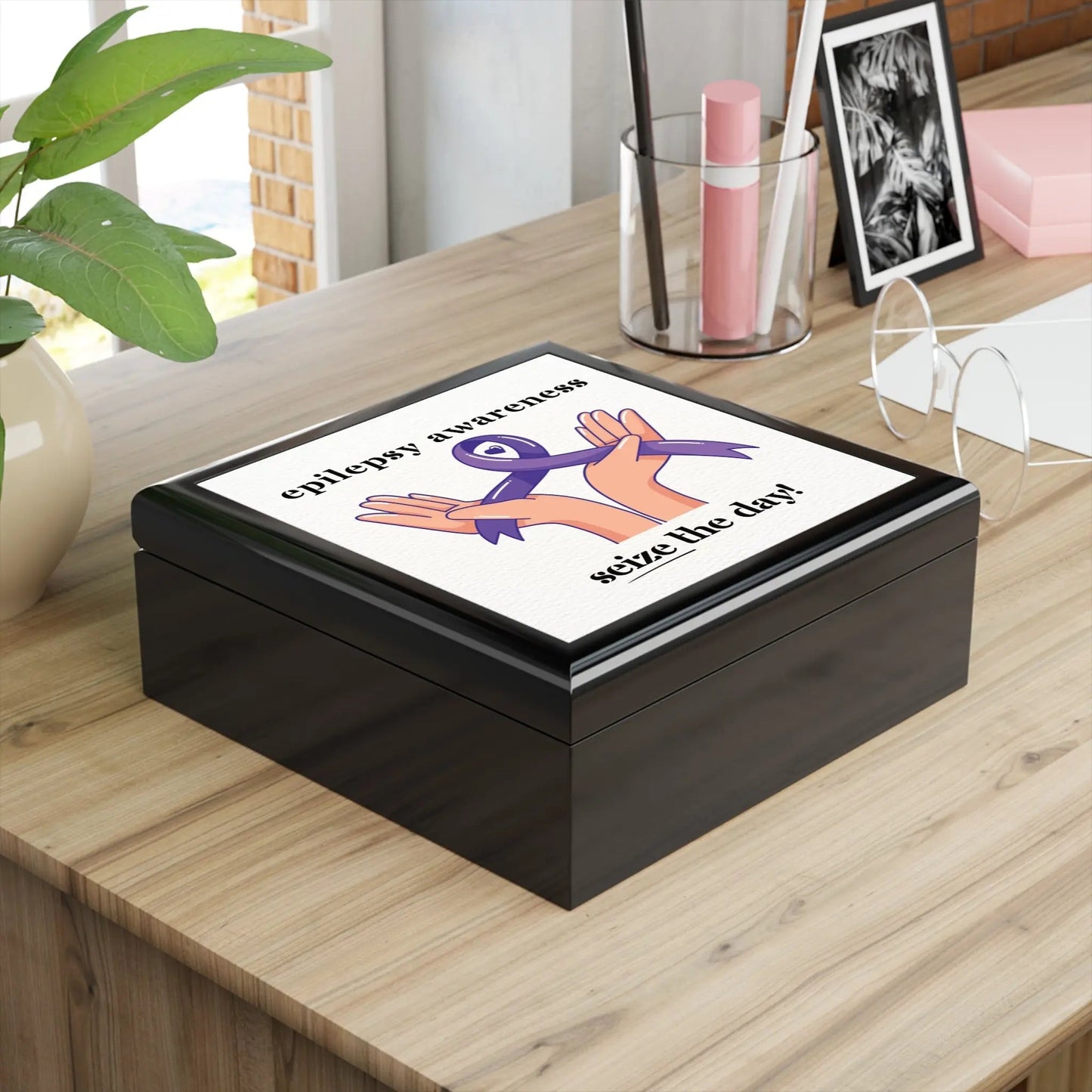 Epilepsy Awareness Jewelry Box - Seize the Day Epilepsy Jewelry Box