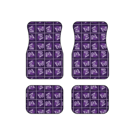 Epilepsy Butterfly Car Mats Set - Elegant Purple Floor Protection