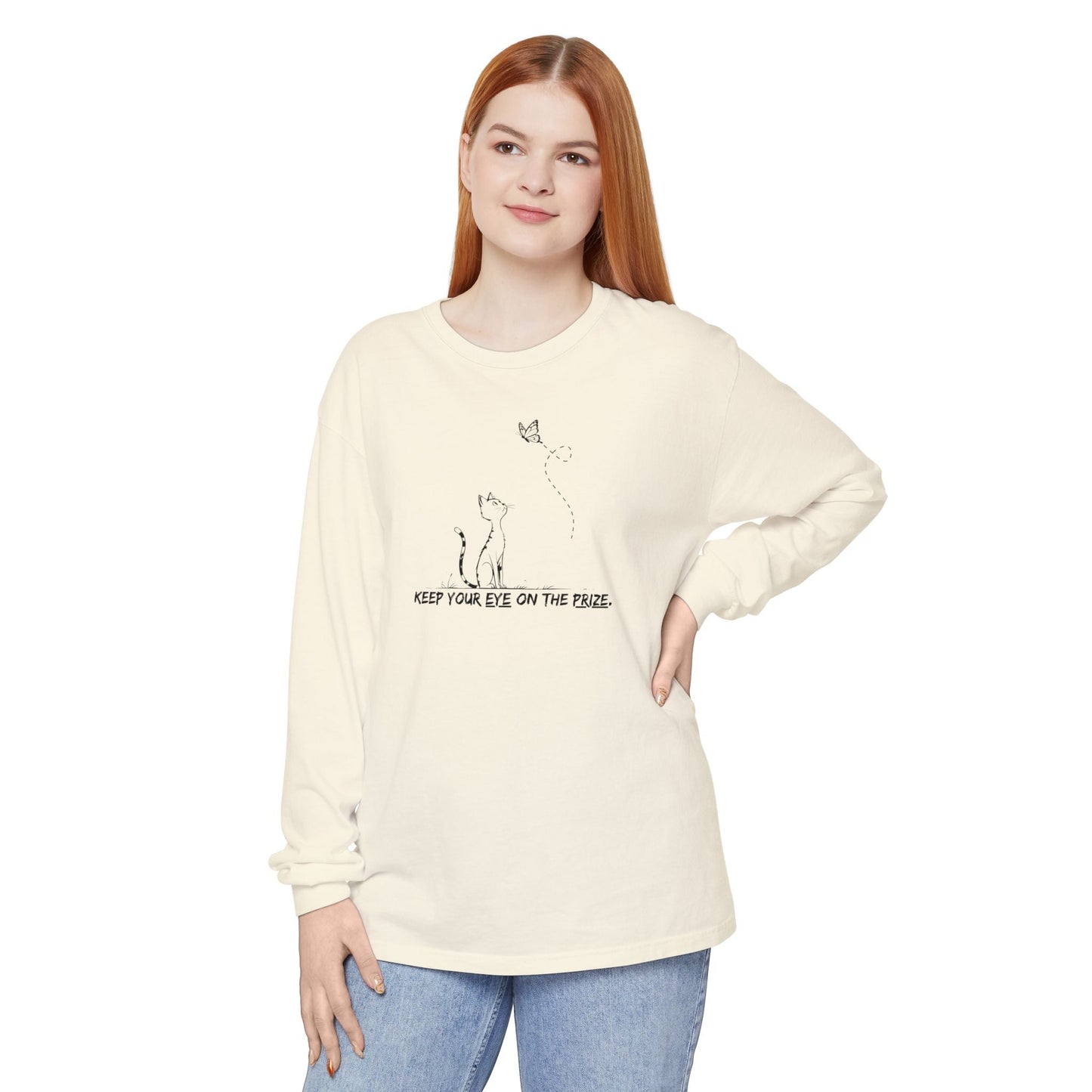Eye-on-the-Prize Cat-Inspired Long-Sleeve Tee