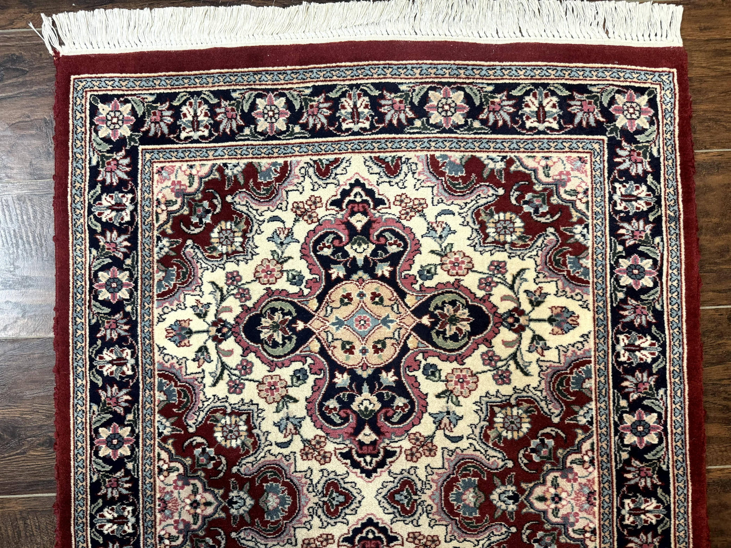 Sino Persian Runner Rug 2.7 x 8, Floral, Handmade, 250 KPSI