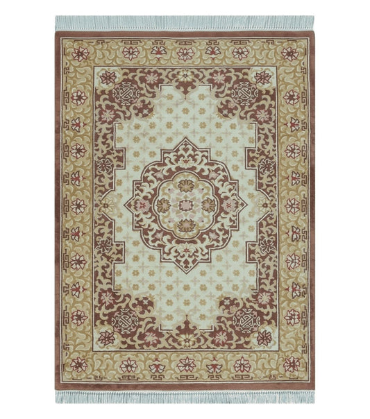 Vintage Chinese Wool Rug 4x6