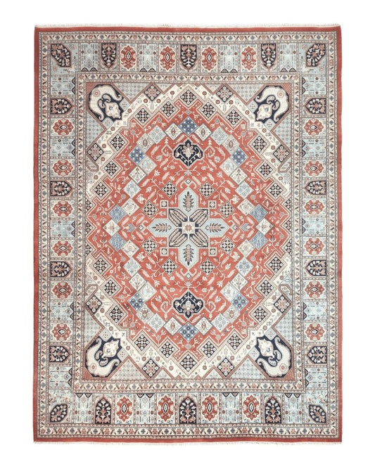8 x11 Top Quality Veg Dye Turkish Carpet Decorative Handmade Geometric Area Rug