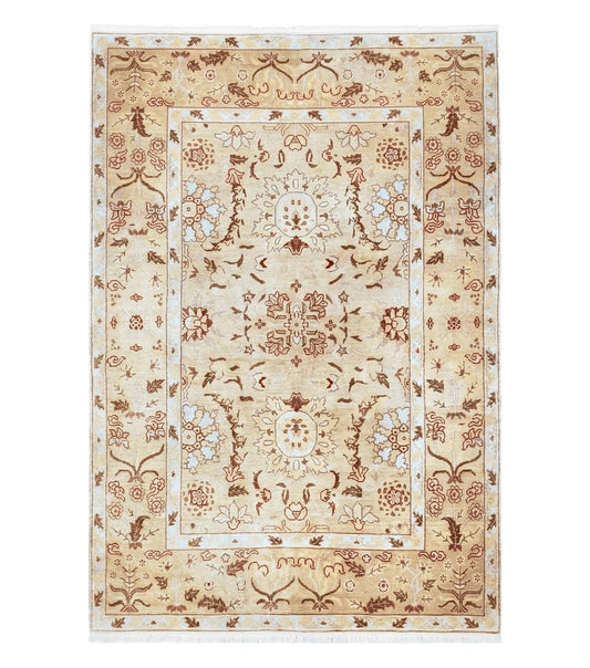 Vintage Turkish Oushak Area Rug 6x9, Wool Hand-Knotted