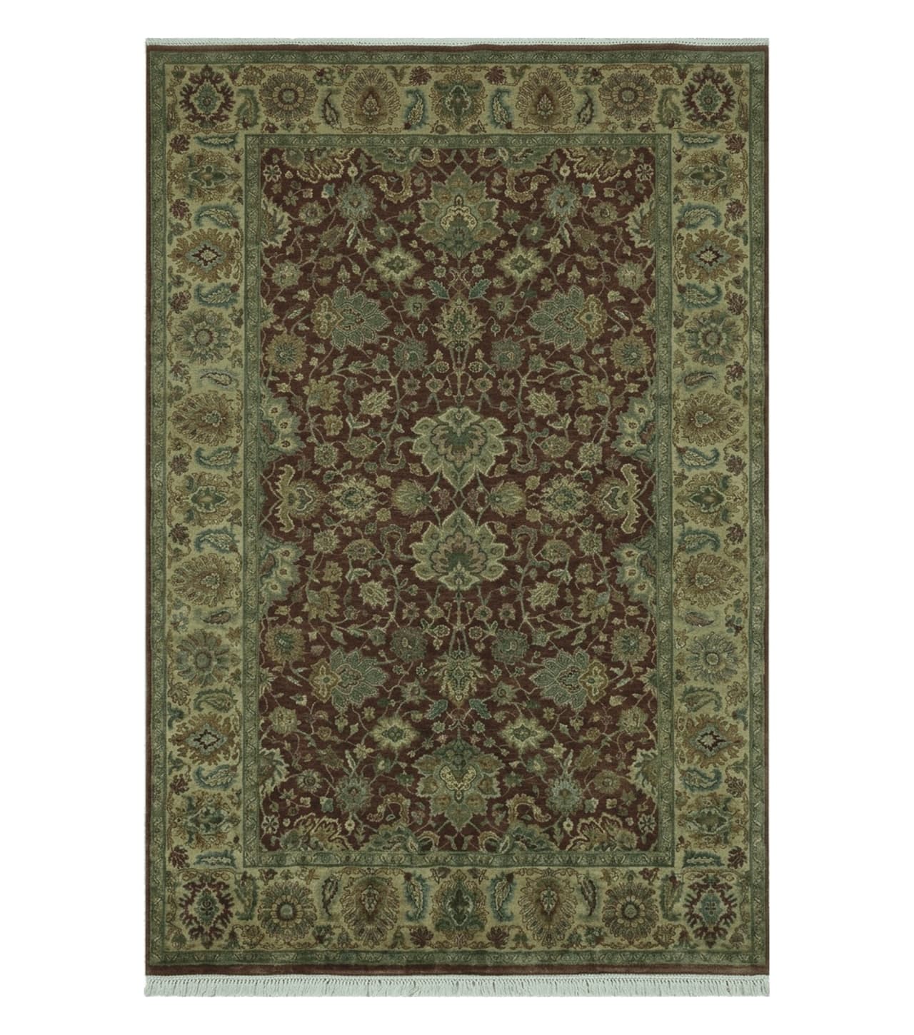 6' X 9' Handmade India Floral Oriental Wool Rug Carpet Tea Wash Red Hand Knotted