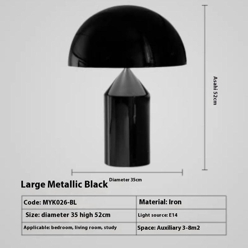 Post-modern Creative Simple Model Room Hotel Desktop Bedroom Bedside Semi-circular Hardware Mushroom Desk Lamp