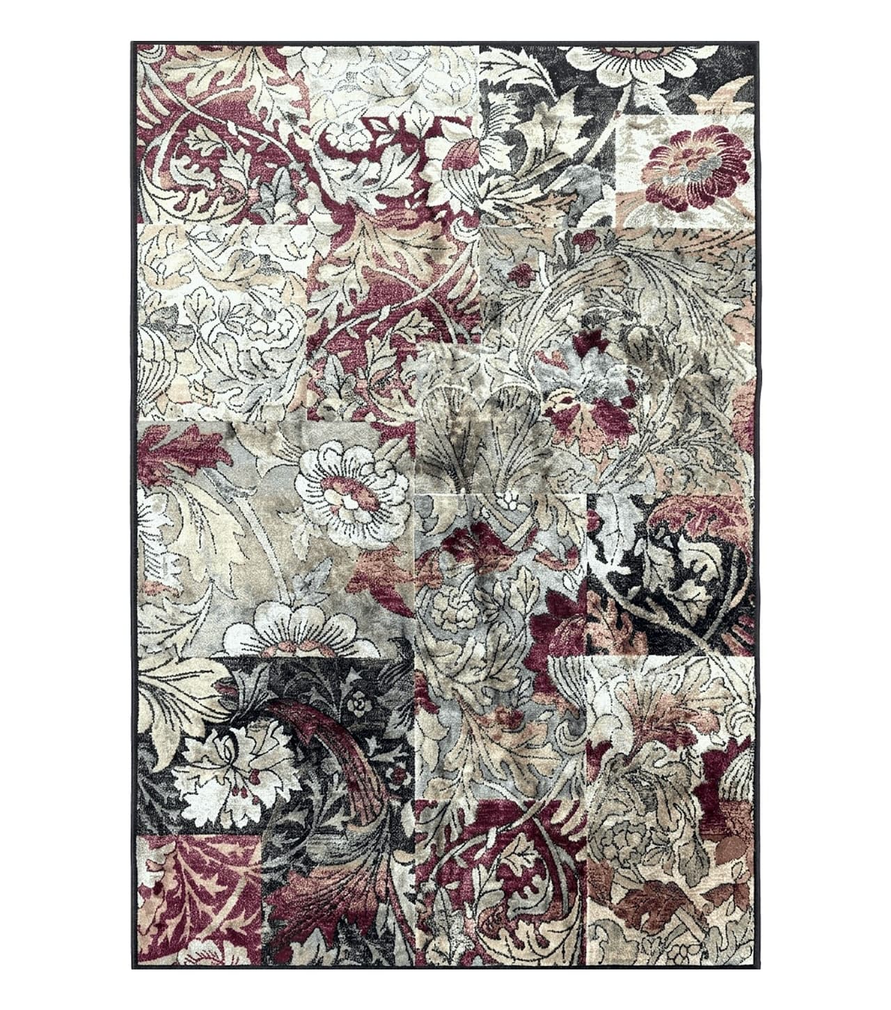 Modern Abstract Area Rug 5x7, Floral Design, Contemporary Carpet 5 x 7, Multicolor