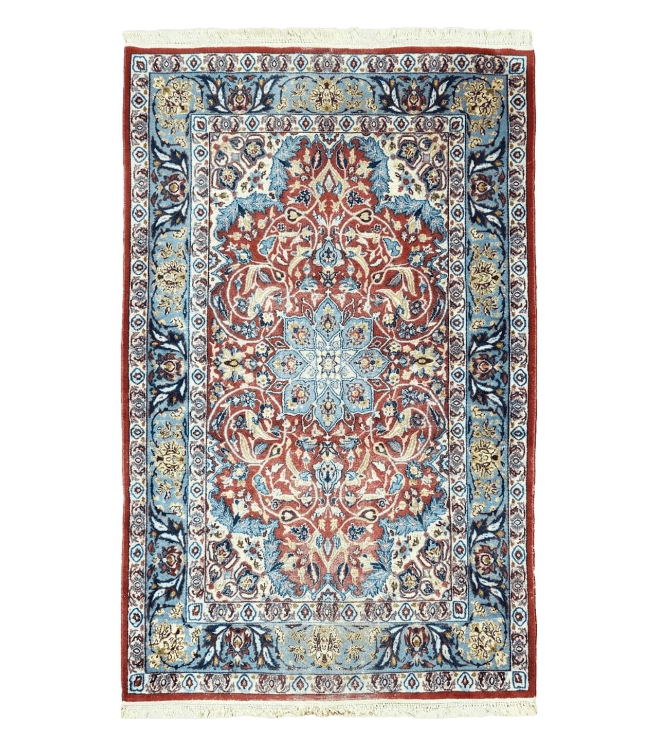 3' 5" X 5' 8" Vintage Handmade Turkish Wool Rug Carpet Vegetable Dyes Nice Red