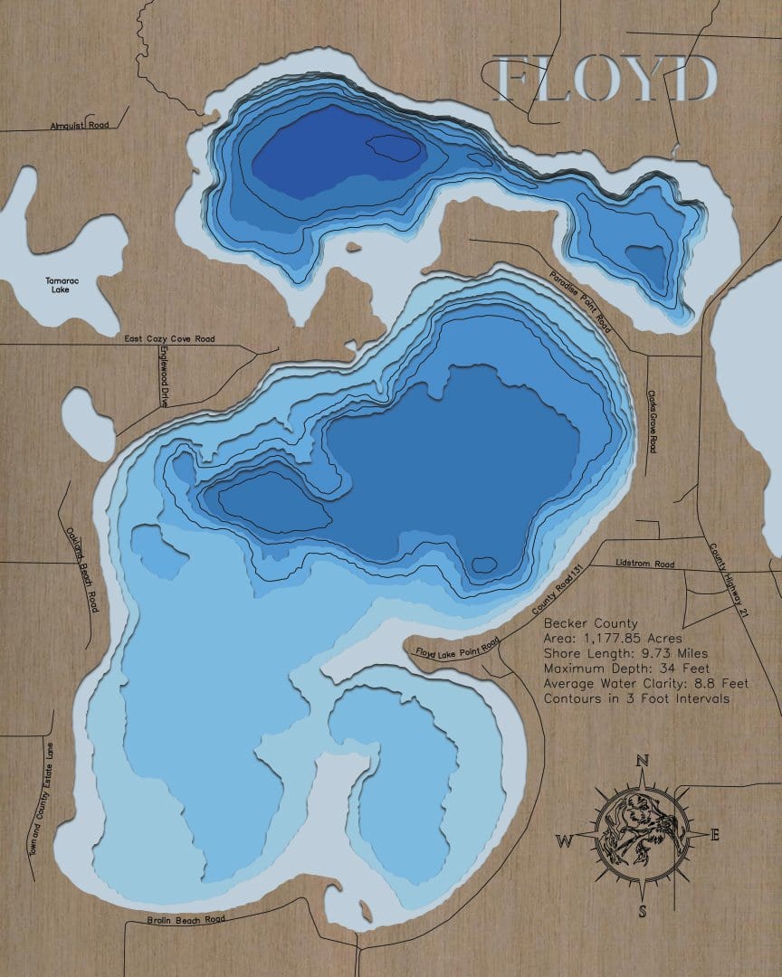 Floyd Lake in Becker County, Minnesota