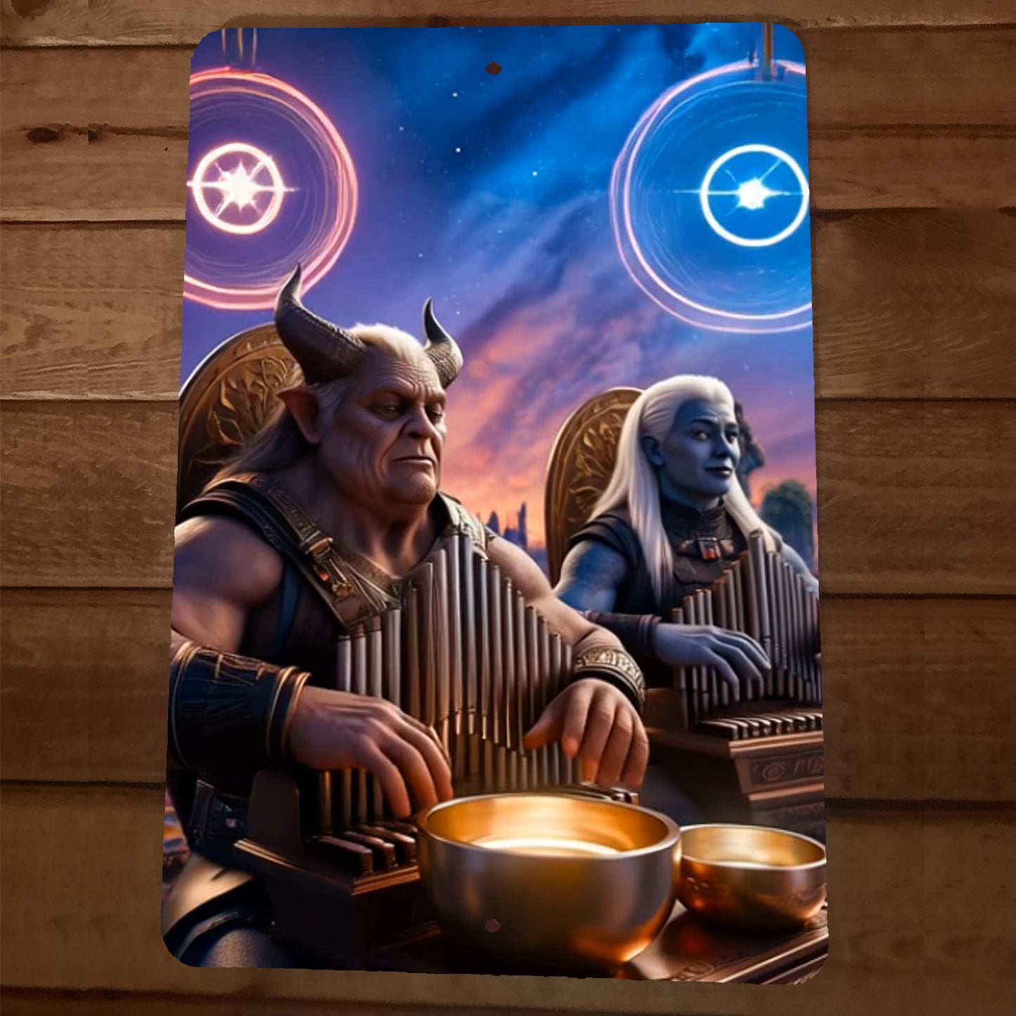 5th Dimension Alien Musicians Artwork 8x12 Metal Wall Sign