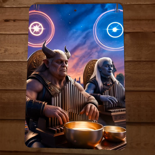 5th Dimension Alien Musicians Artwork 8x12 Metal Wall Sign