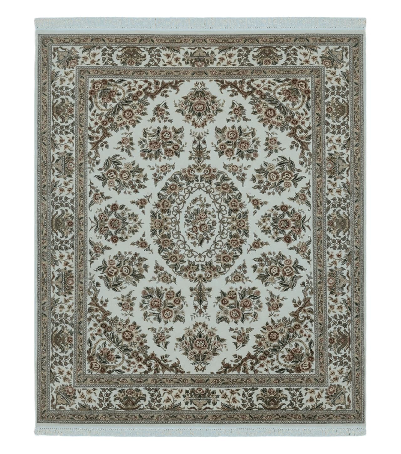 8' X 10' Handmade Chinese Floral Oriental Wool Silk Accent Rug Ivory Organic