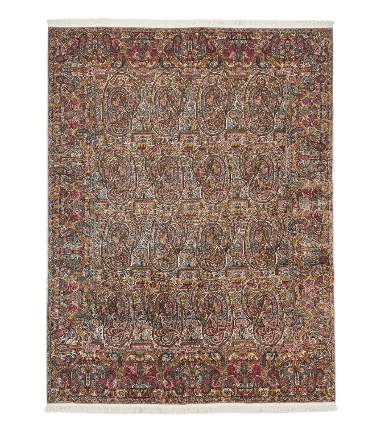 Rare Antique Persian Kerman Lavar Rug 9x12, Boteh Paisley Design