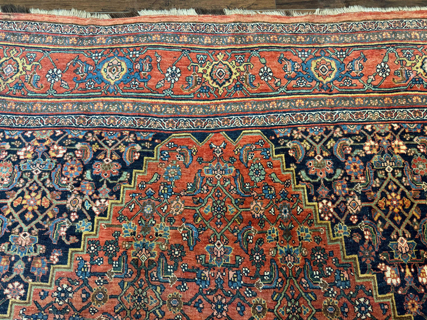 Antique Persian Bidjar Rug 8x12, Rare Persian Carpet