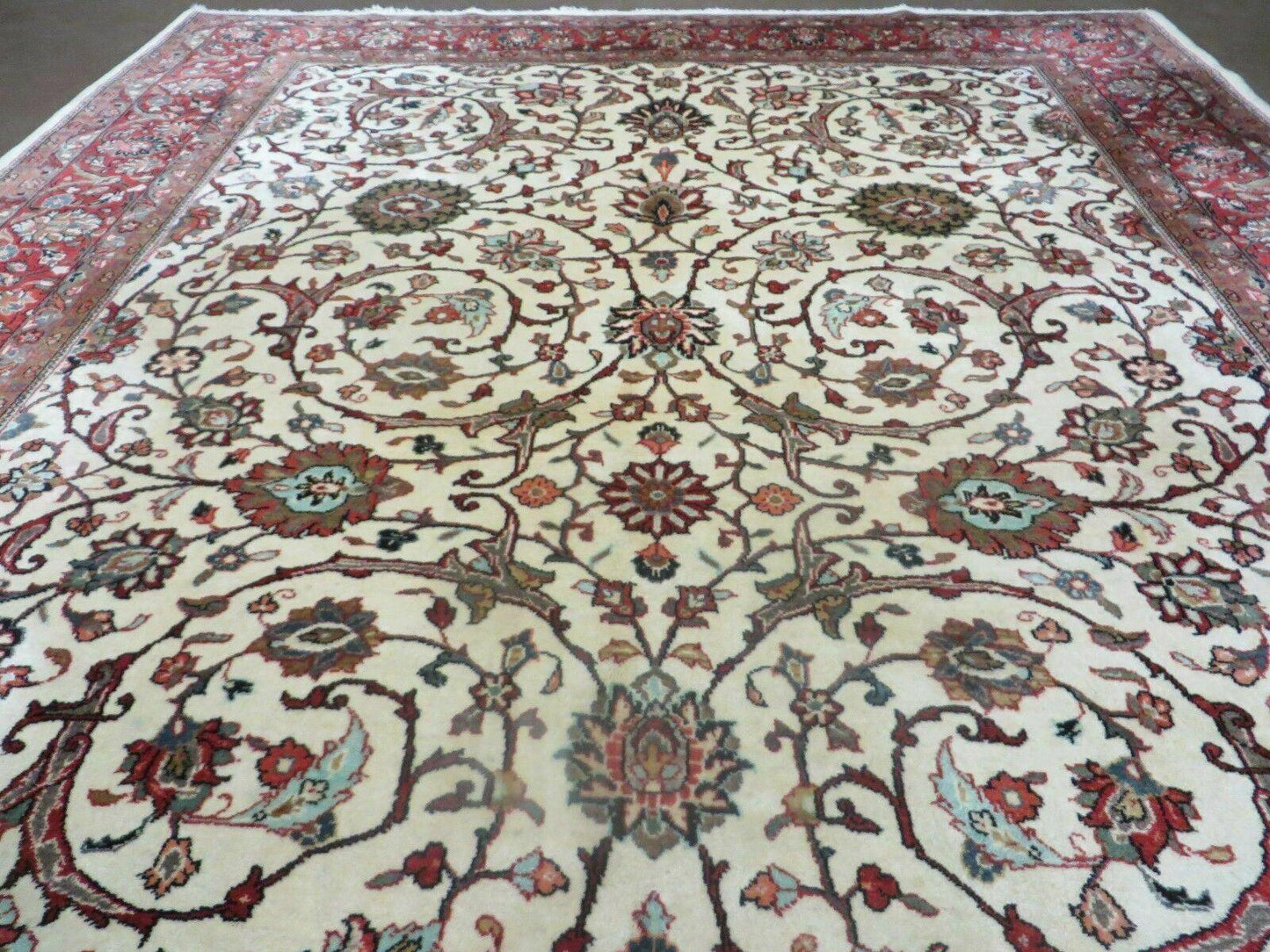 7' X 10' Vintage Handmade India Floral Oriental Wool Rug Hand knotted Carpet