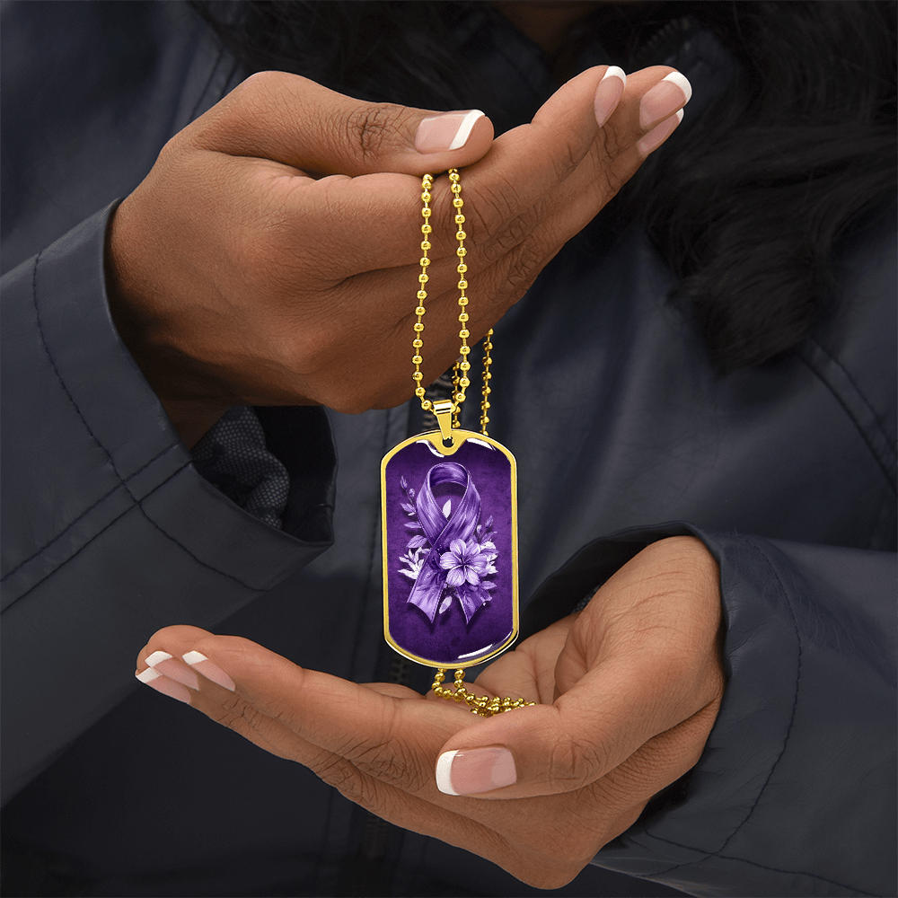 Flowery Purple Ribbon Necklace - Elegant Pendant for a Touch of Charm