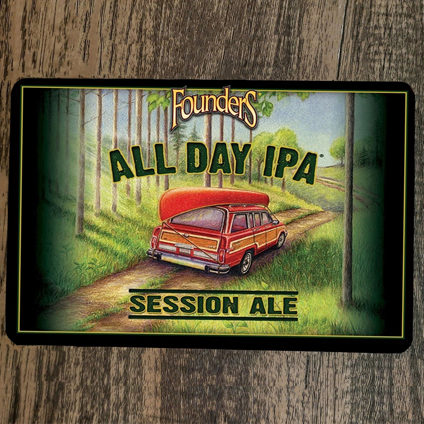 Founders All Day IPA Session Ale Beer Box Art 8x12 Metal Wall Bar Sign