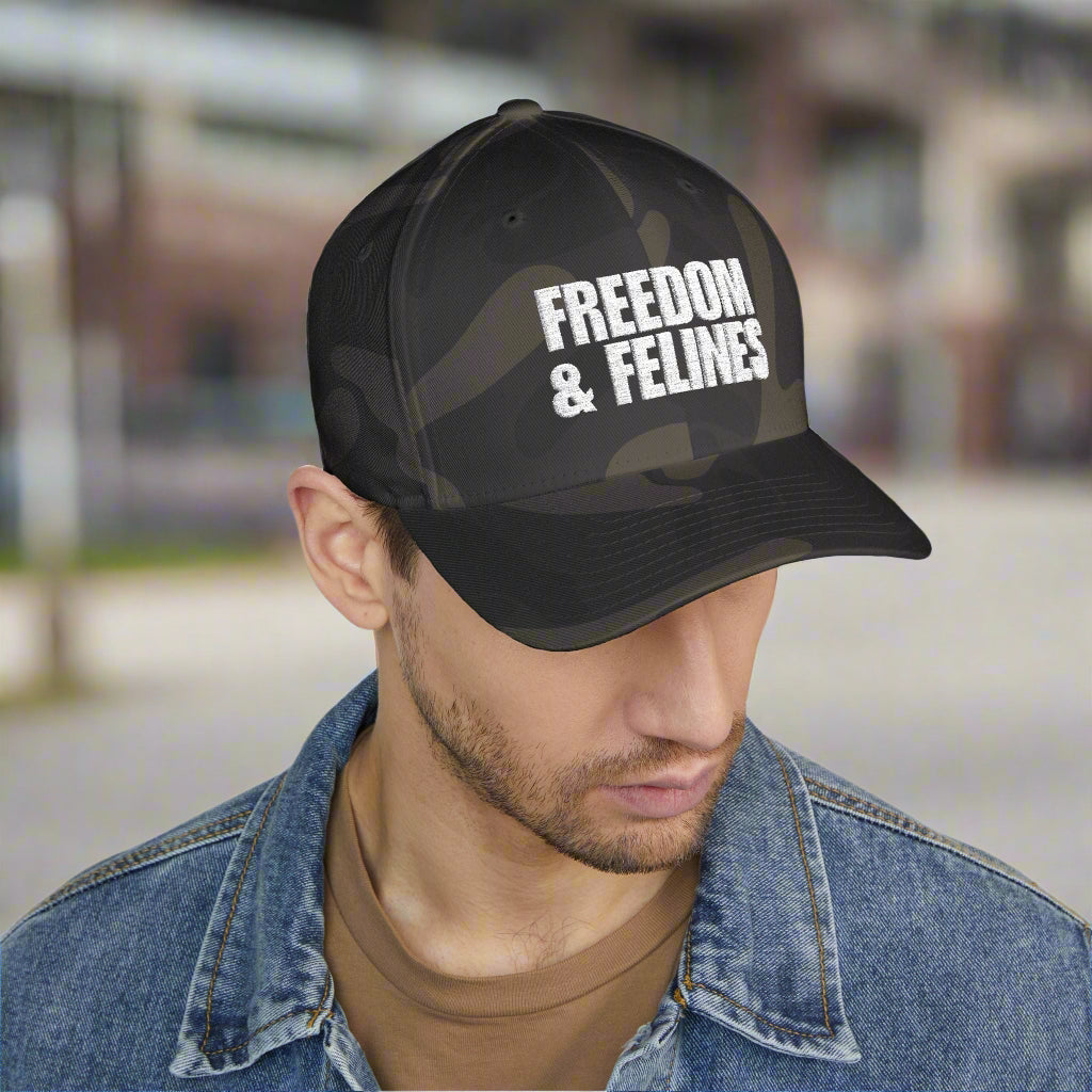 Freedom & Felines Camo Embroidered Hat