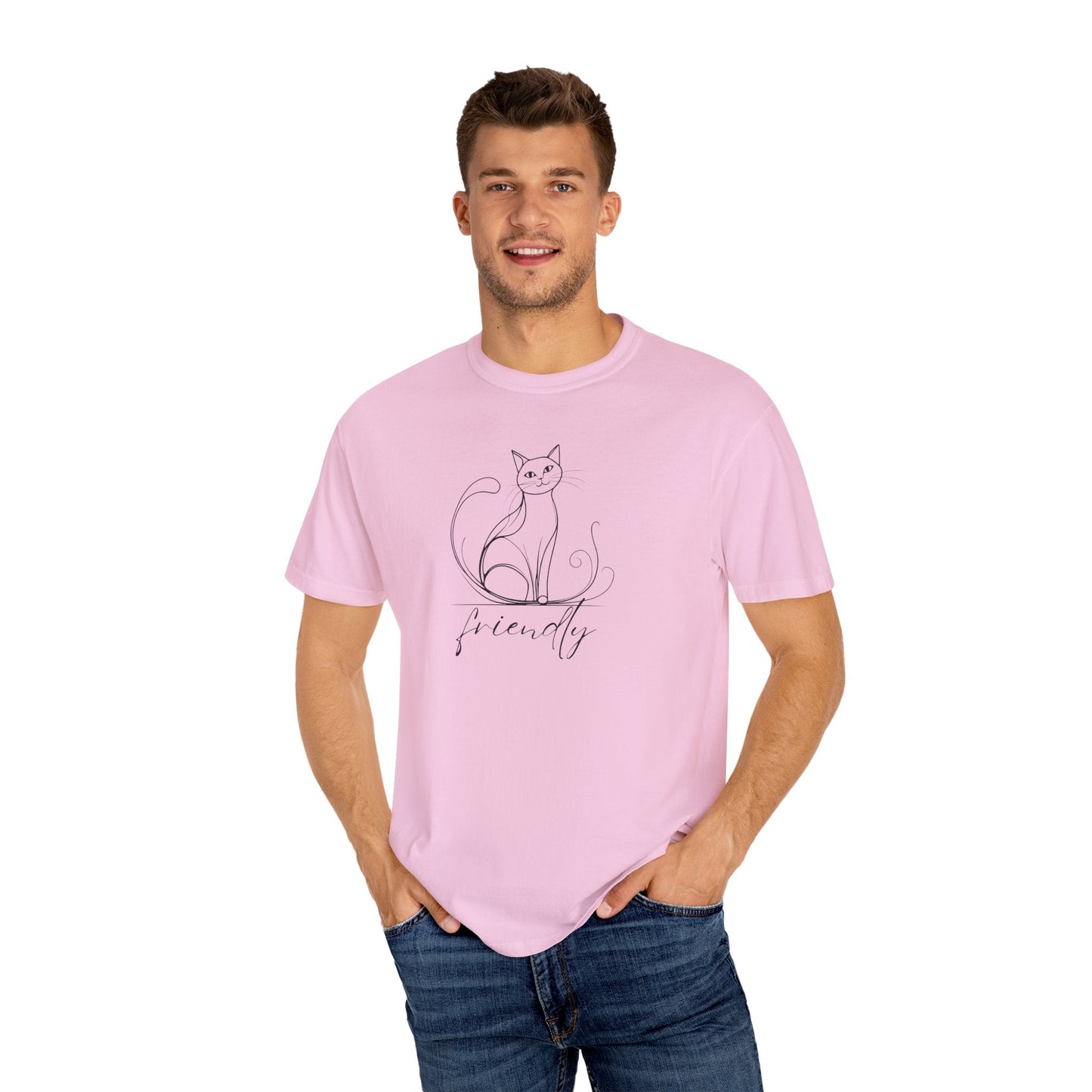 Friendly Cat Lover's Unisex Garment-Dyed T-Shirt