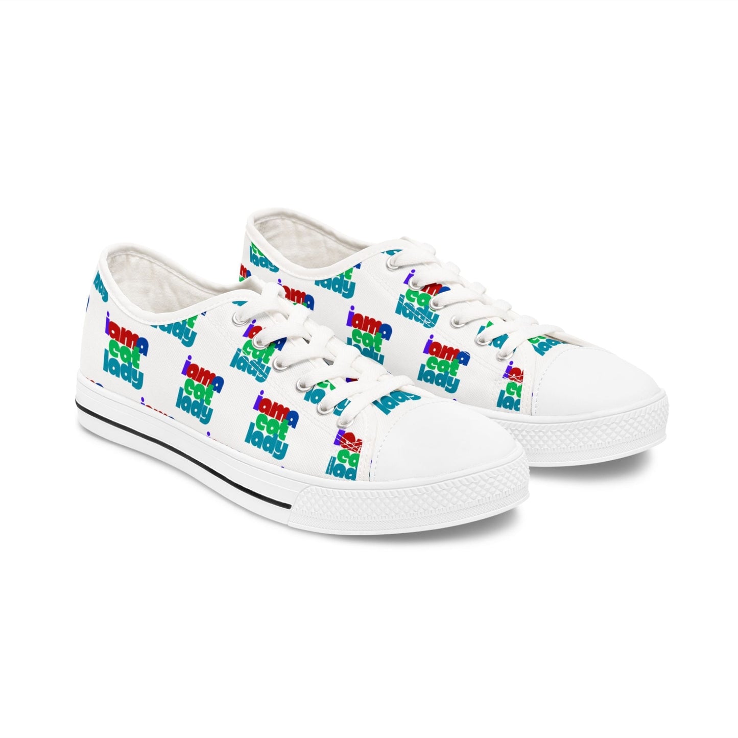 Fun Cat Lady Women's Low-Top Sneakers