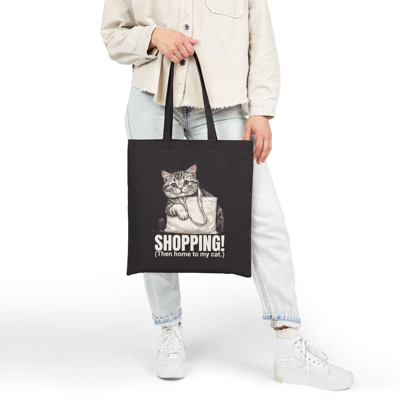 Funny Cat Shopping Tote Bag