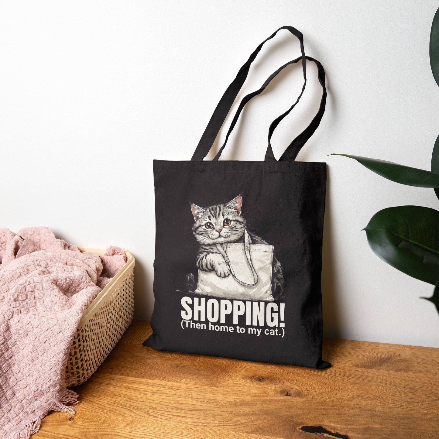 Funny Cat Shopping Tote Bag