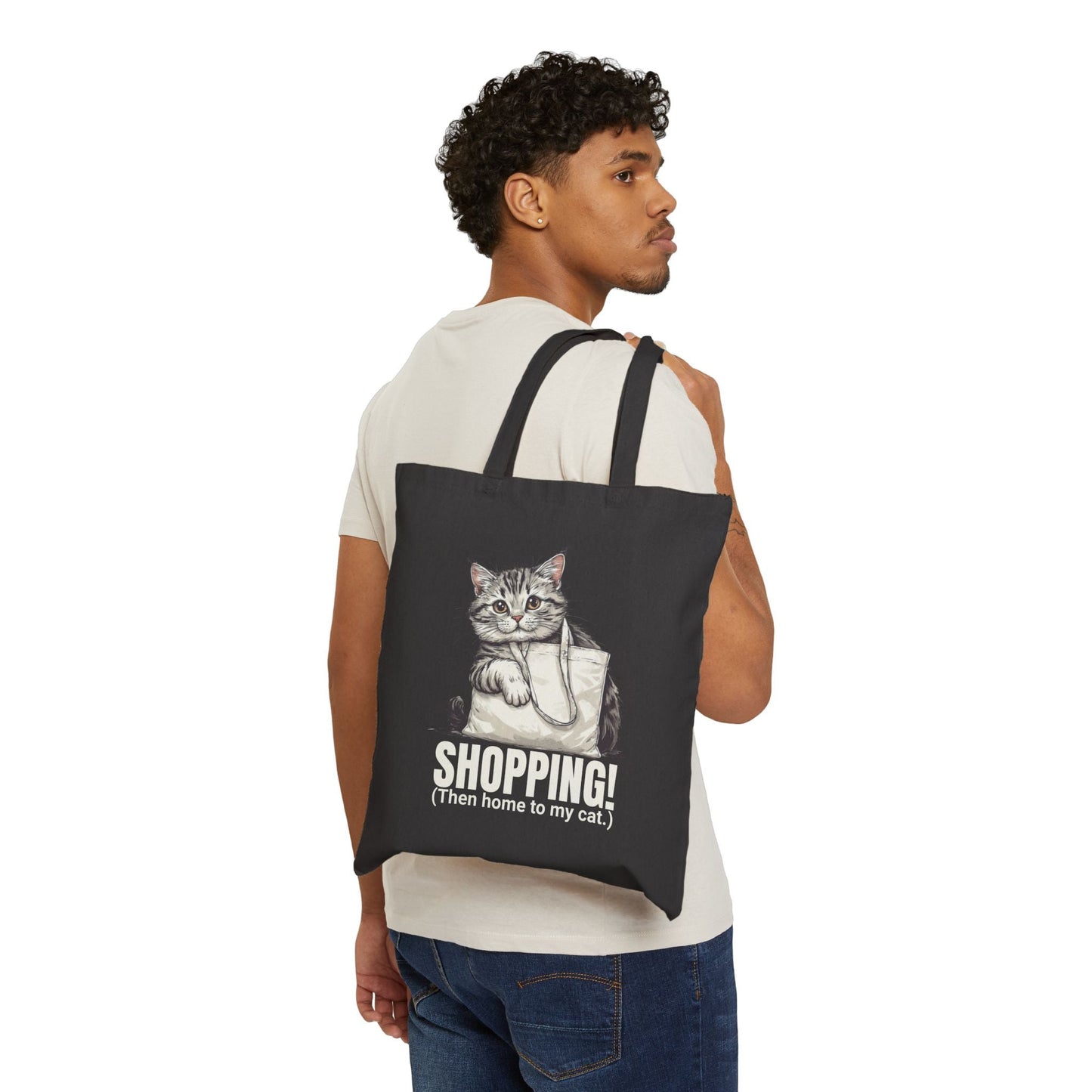 Funny Cat Shopping Tote Bag