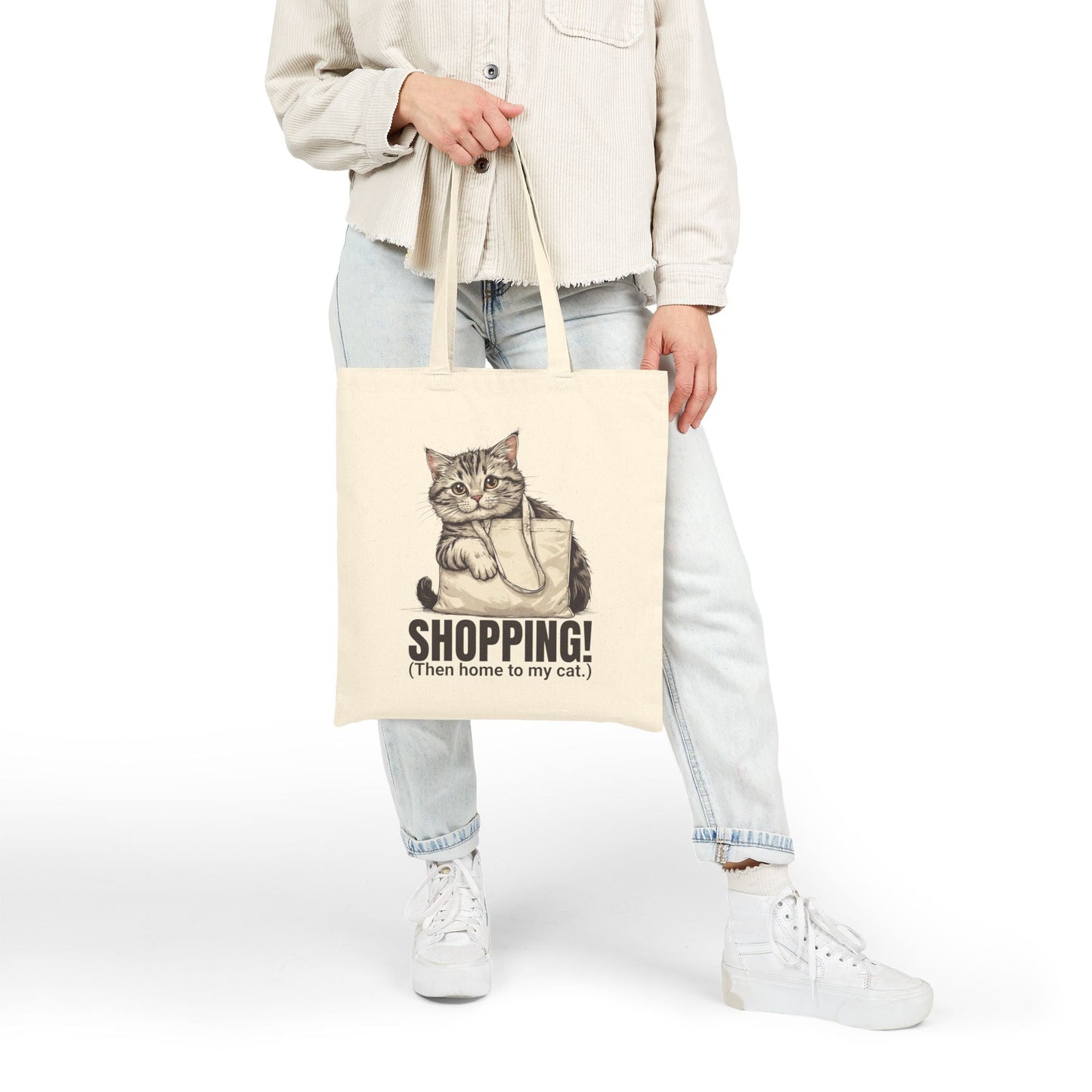 Funny Cat Shopping Tote Bag