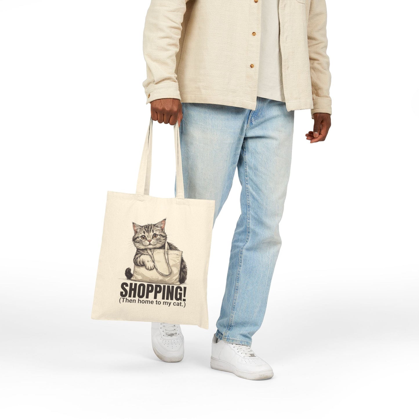 Funny Cat Shopping Tote Bag