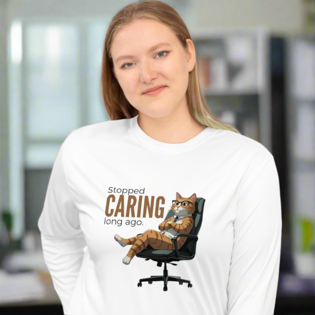 Funny Office Cat Unisex Performance Long-Sleeve Shirt