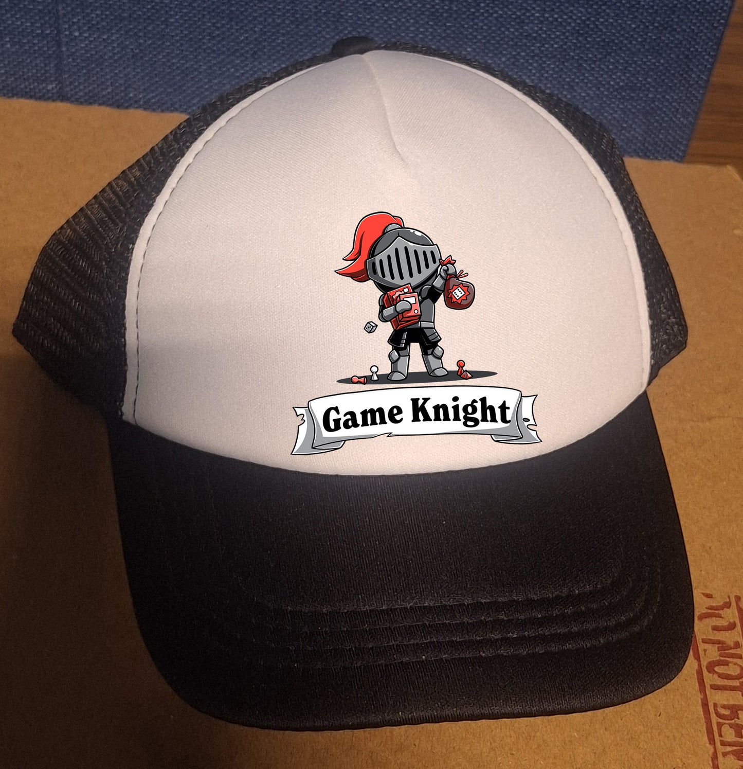 Adjustable Trucker Baseball Cap with Game Knight Design