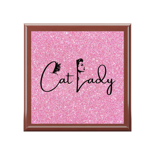 Glittery Cat Lady Jewelry Box - Perfect Gift for Cat Lovers
