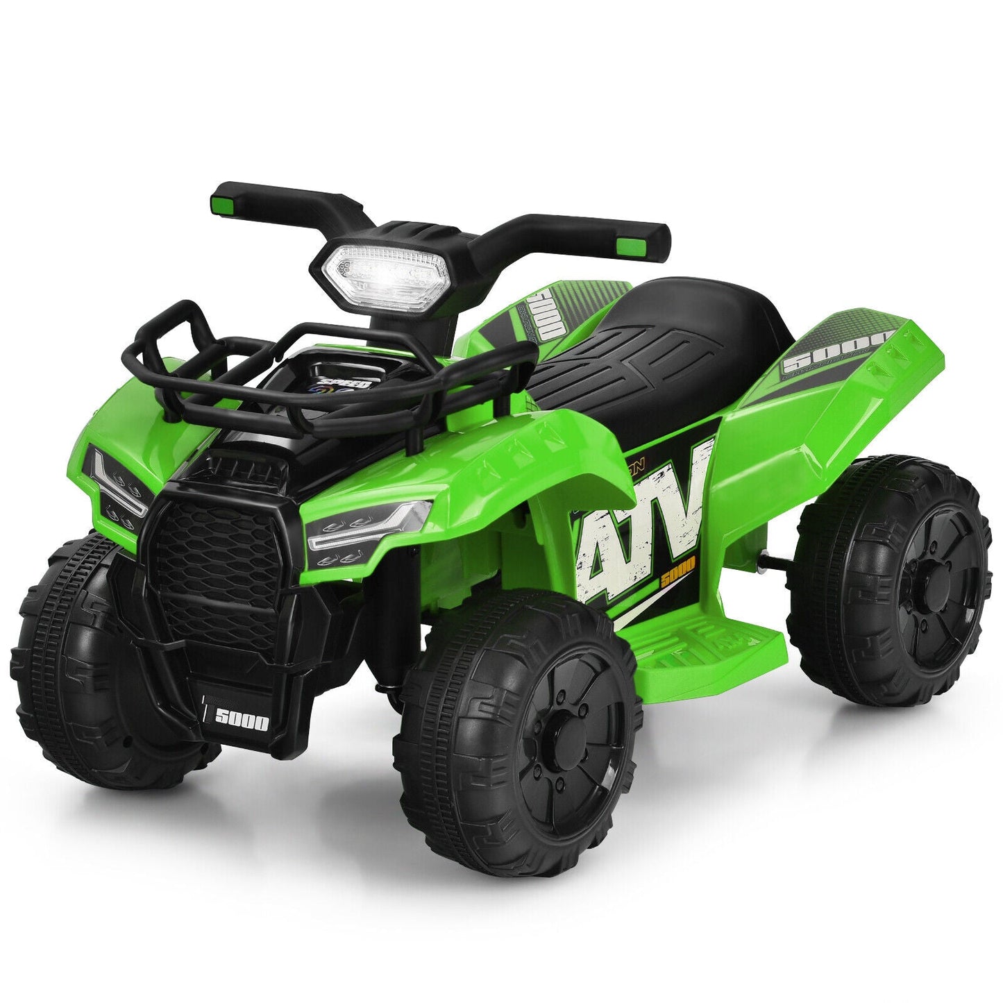 Green 6V Kids ATV Quad Electric Ride On Car with MP3 Player and LED Lights for Toddlers