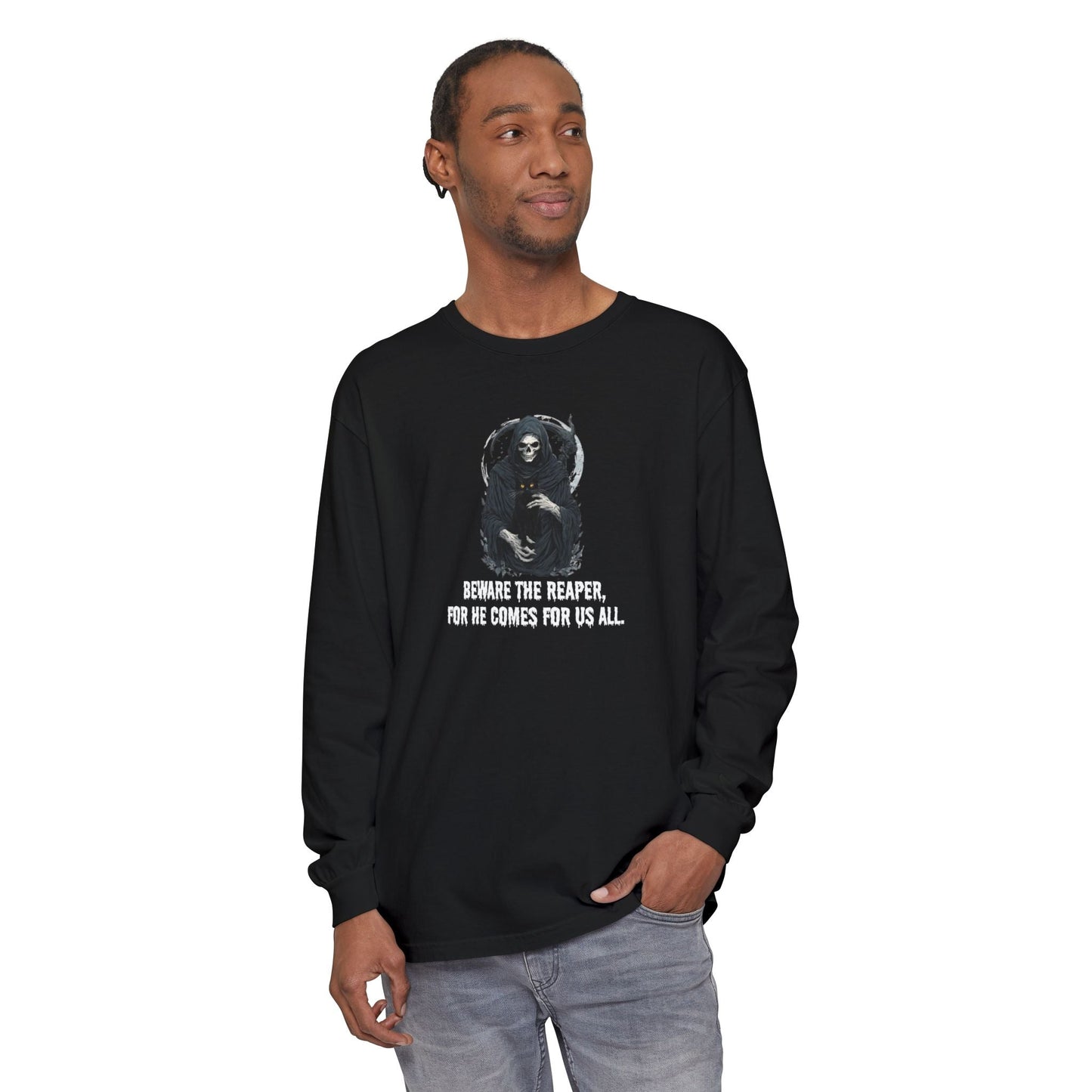 Grim Reaper Cat — Long Sleeve Tee