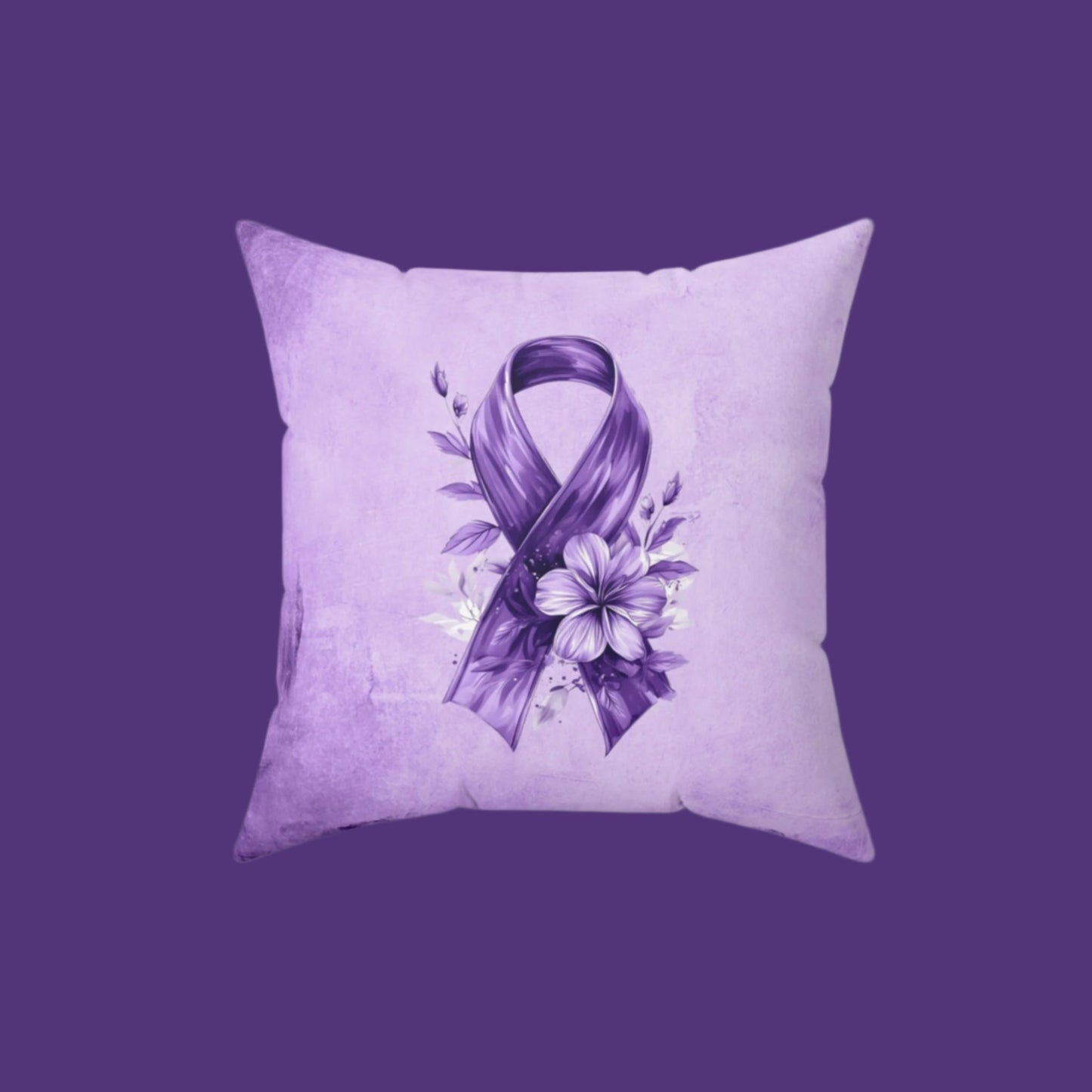 Grungy Purple Ribbon Decorative Pillow, Home Decor
