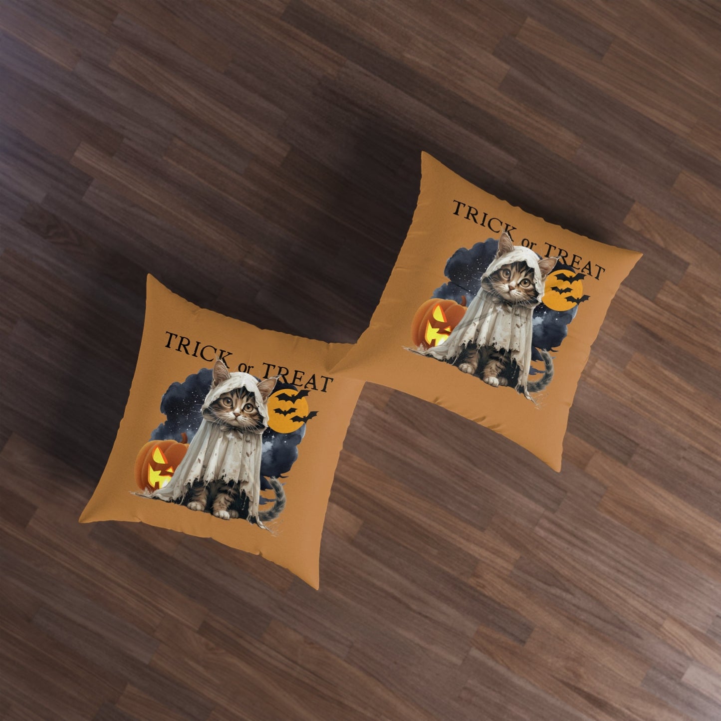 Halloween Square Cat Floor Pillow for Cozy Holiday Decor