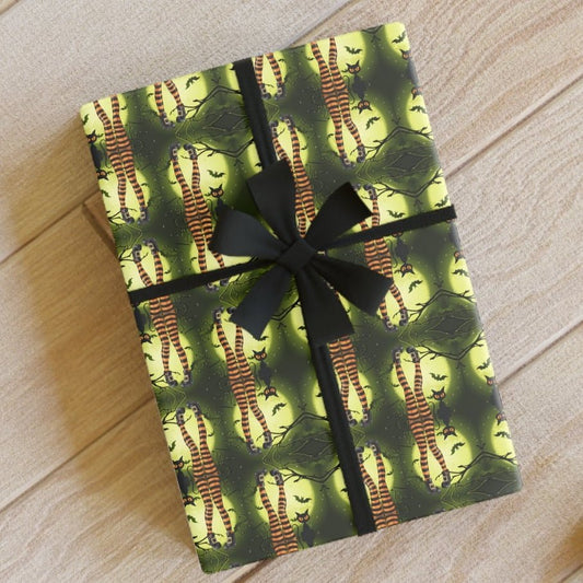 Halloween Cat Gift Wrapping Paper Roll - Perfect for Cat Lovers
