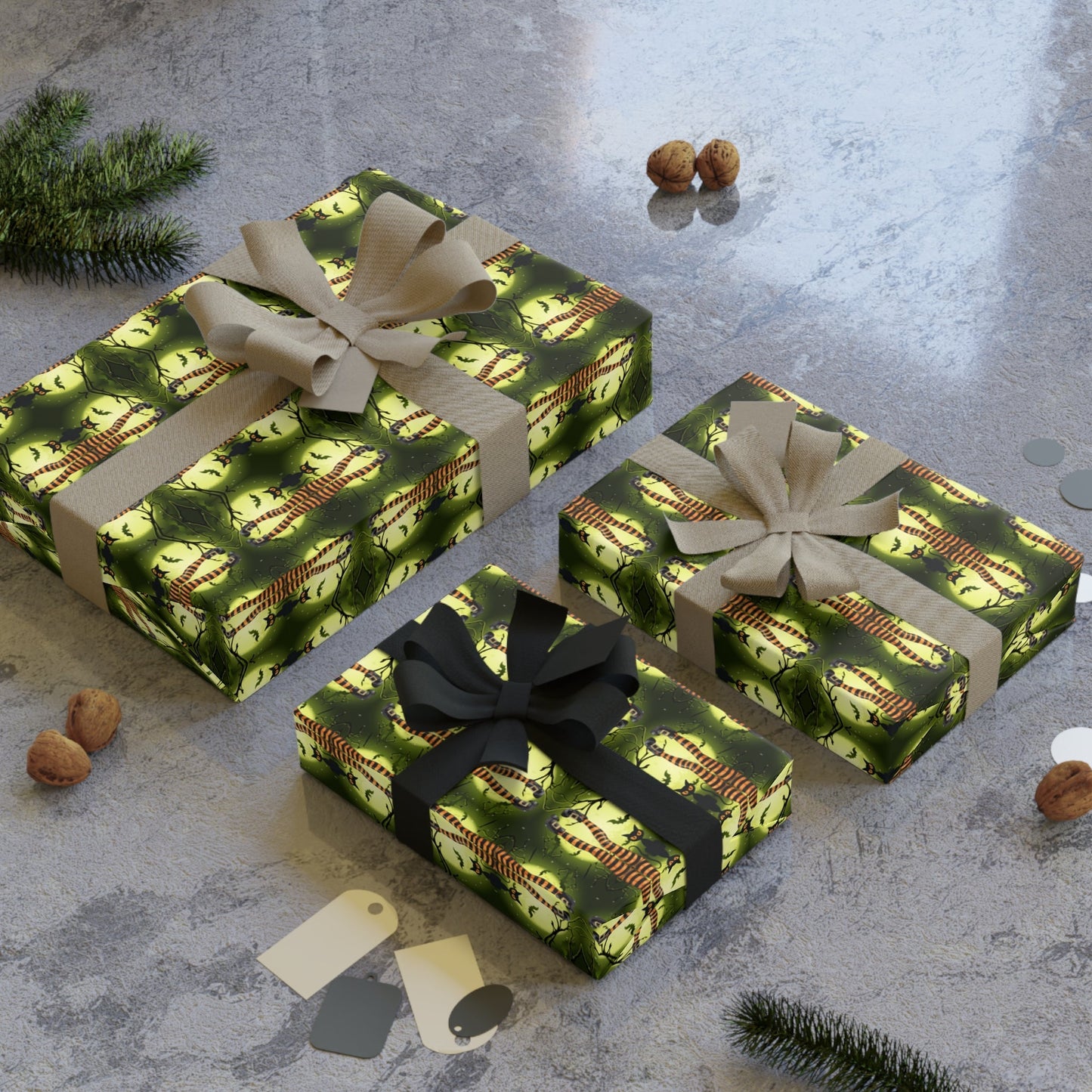 Halloween Cat Gift Wrapping Paper Roll - Perfect for Cat Lovers