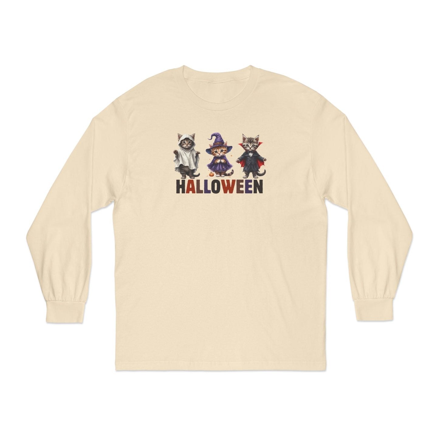 Halloween Kittens Long-Sleeve T-Shirt for a Fun and Spooky Celebration