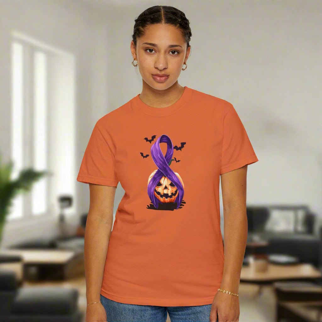 Spooky Season, Still Strong — Purple Ribbon Halloween Tee