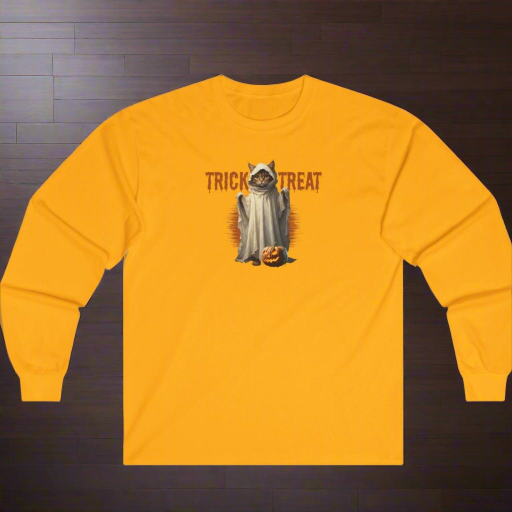 Halloween Trick-or-Treat Kitty Long-Sleeve Tee