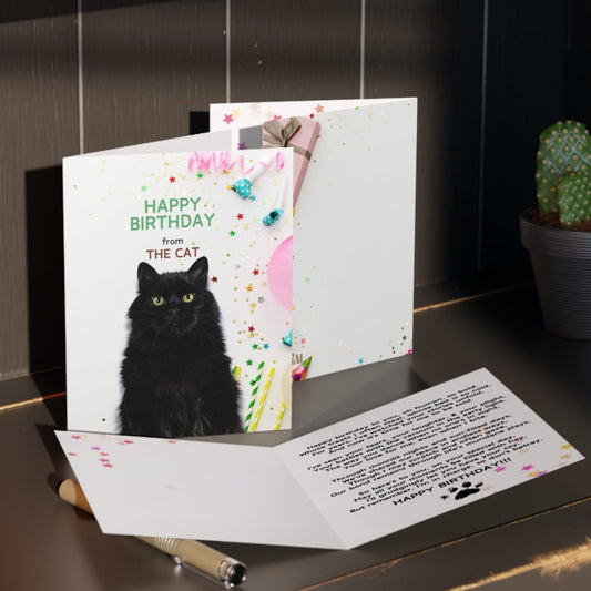 Happy Birthday from the Cat Greeting Cards, blank inside