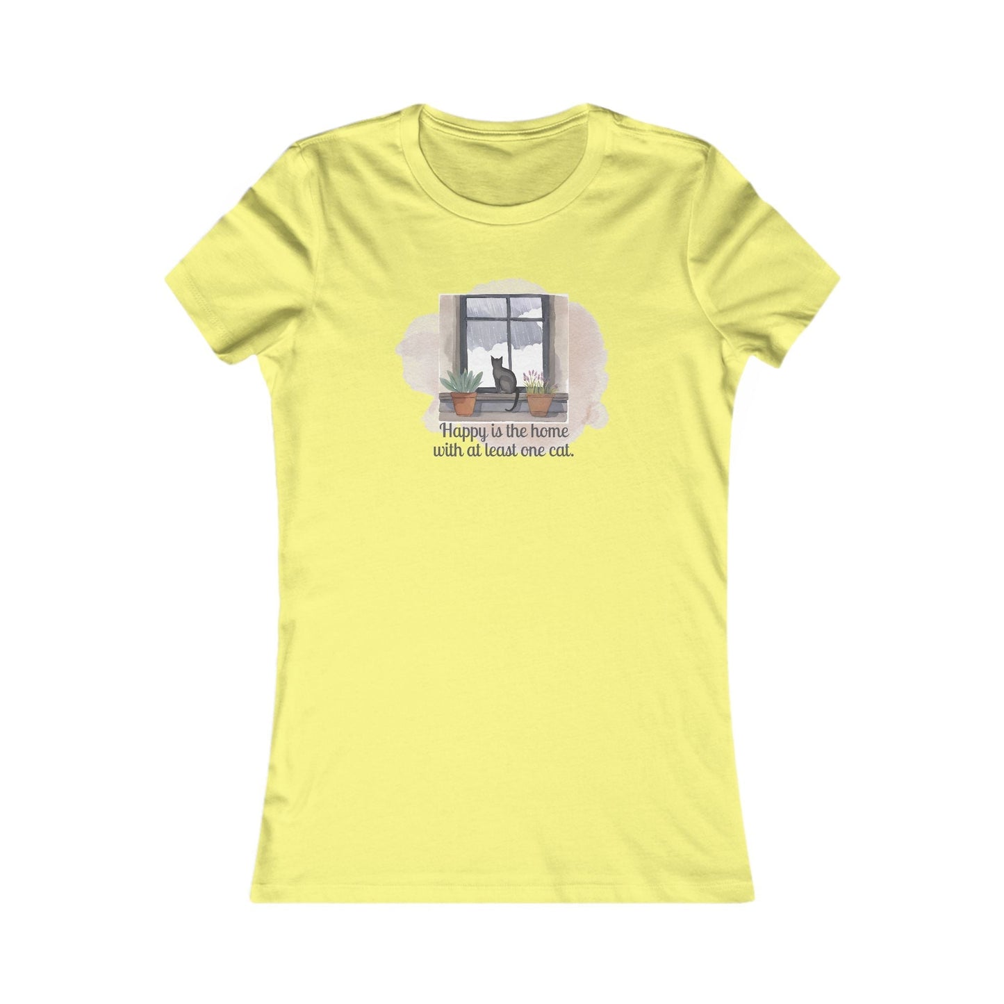 Happy Home Cat Women's Tee - Cozy Cat Lover Shirt