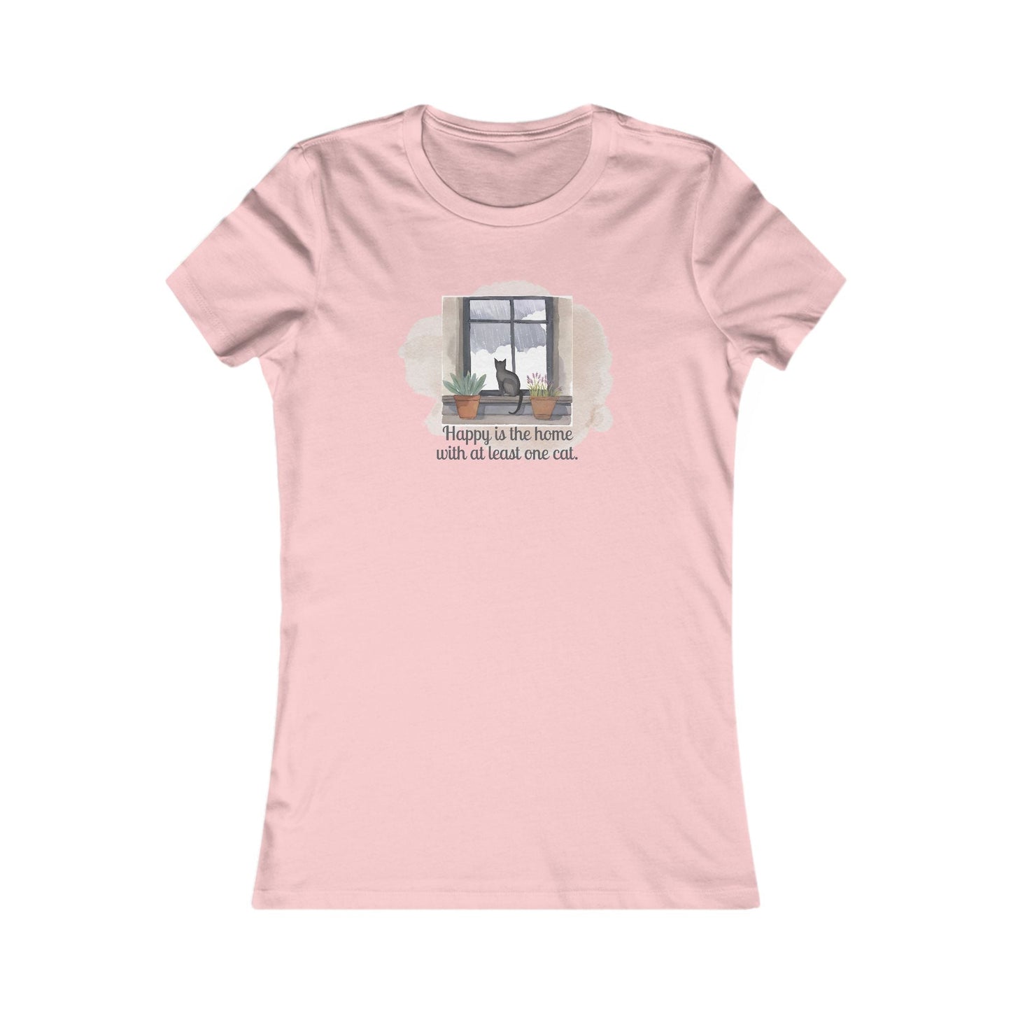 Happy Home Cat Women's Tee - Cozy Cat Lover Shirt