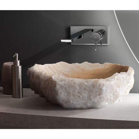 Handcrafted Honey Onyx Translucent Premium Natural Stone Vessel Sink 19x19x5 Inch