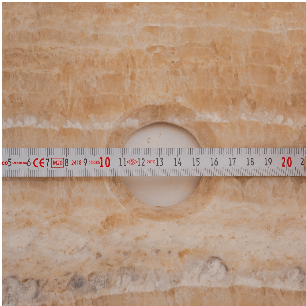 Handcrafted Honey Onyx Translucent Premium Natural Stone Vessel Sink 19x19x5 Inch