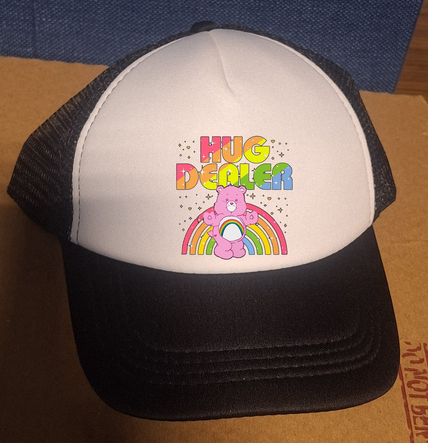 Adjustable Trucker Baseball Cap HUG DEALER Carebears Edition
