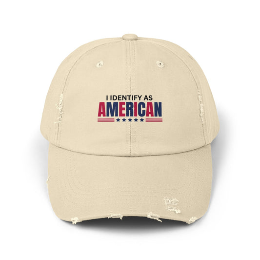 I Identify as American Unisex Distressed Cap