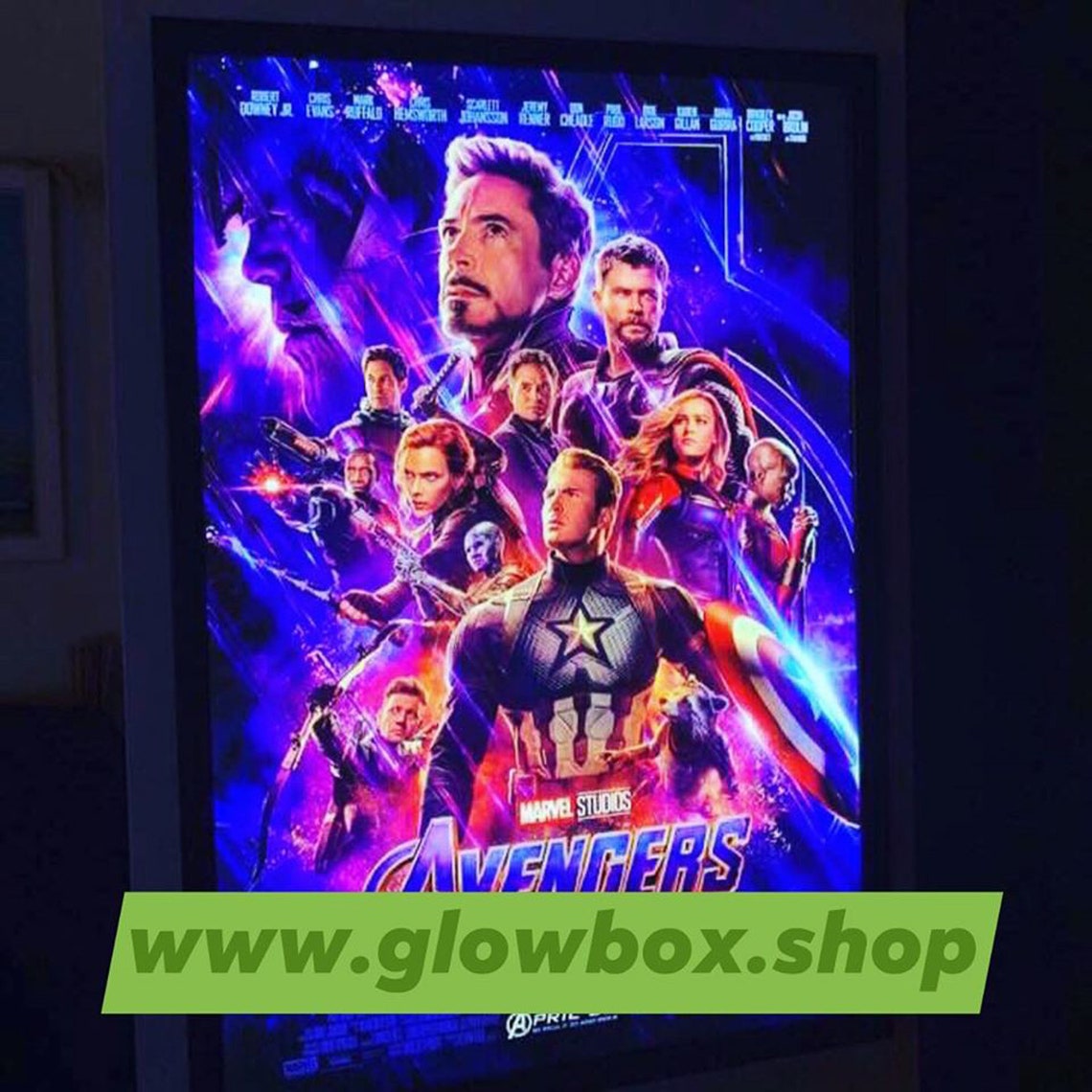 9-PACK Glowbox "World Famous" LED Poster Frames